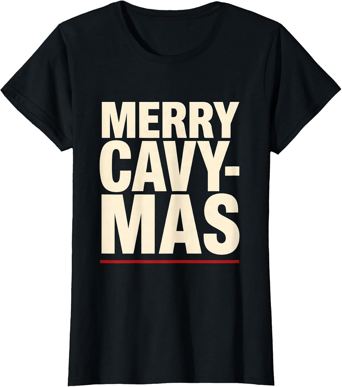 Women's Merry Cavy-mas Funny Guinea Pig Christmas Pet Lover Humor T-Shirt - Black