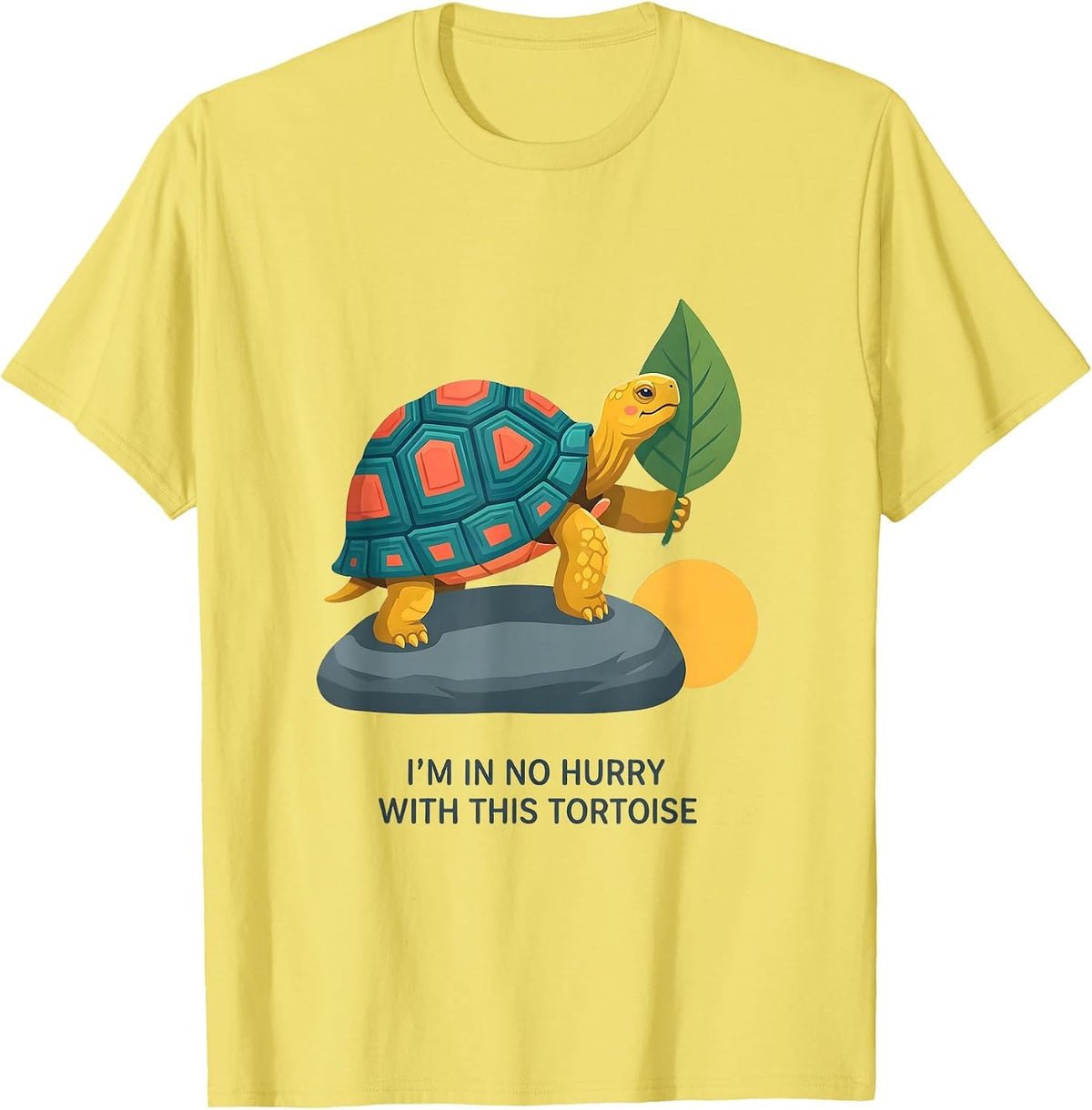 Men's I'm In No Hurry With This Tortoise Funny Tortoise Lover Pet T-Shirt - Lemon Yellow