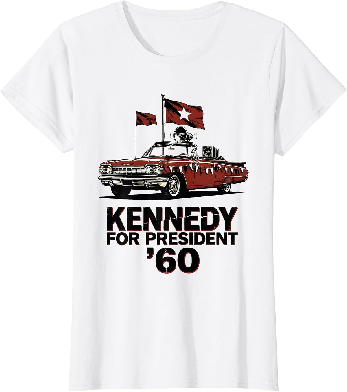 Women's Kennedy For President '60 Vintage Retro Political Nostalgia T-Shirt - White
