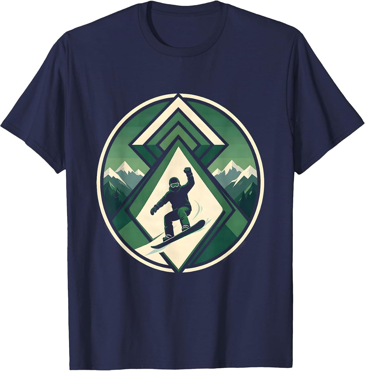 Snowboard Dad Double Diamond Badge Winter Humor Gift T-Shirt - Navy Blue