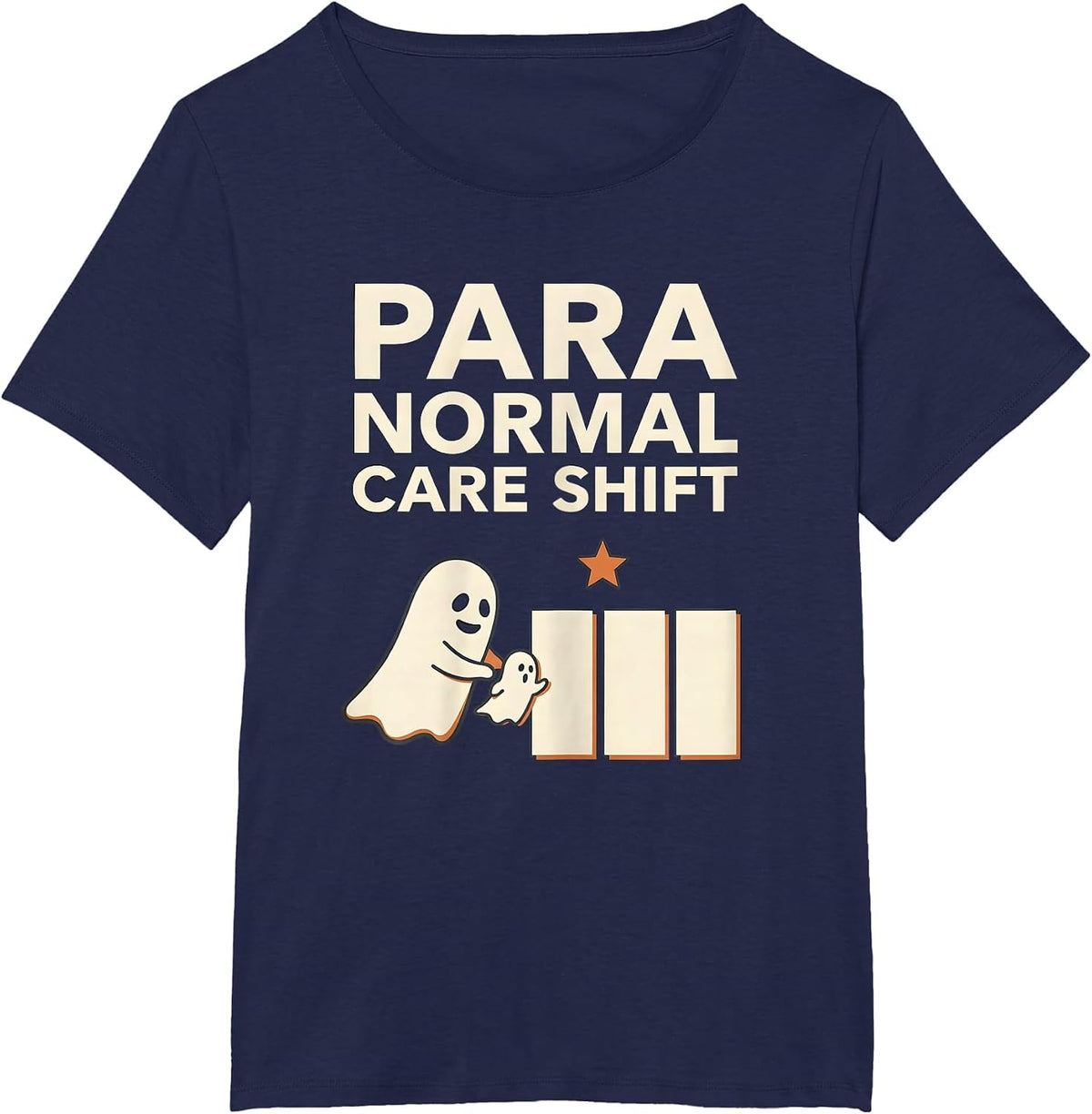 Women's Para Normal Care Shift Funny Paraprofessional Halloween T-Shirt - Navy Blue