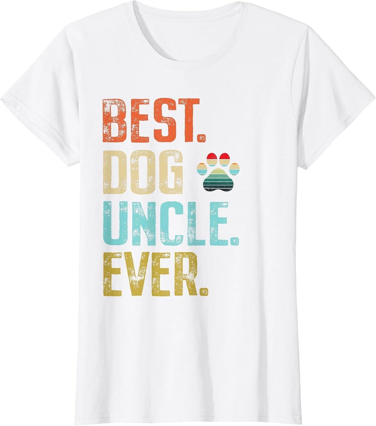 Mens Best Dog Uncle Ever Vintage Dog Lover T-Shirt - White
