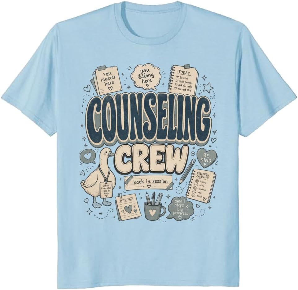 Counselor Crew T-Shirt School Support Staff Spirit Graphic Tee - S10
