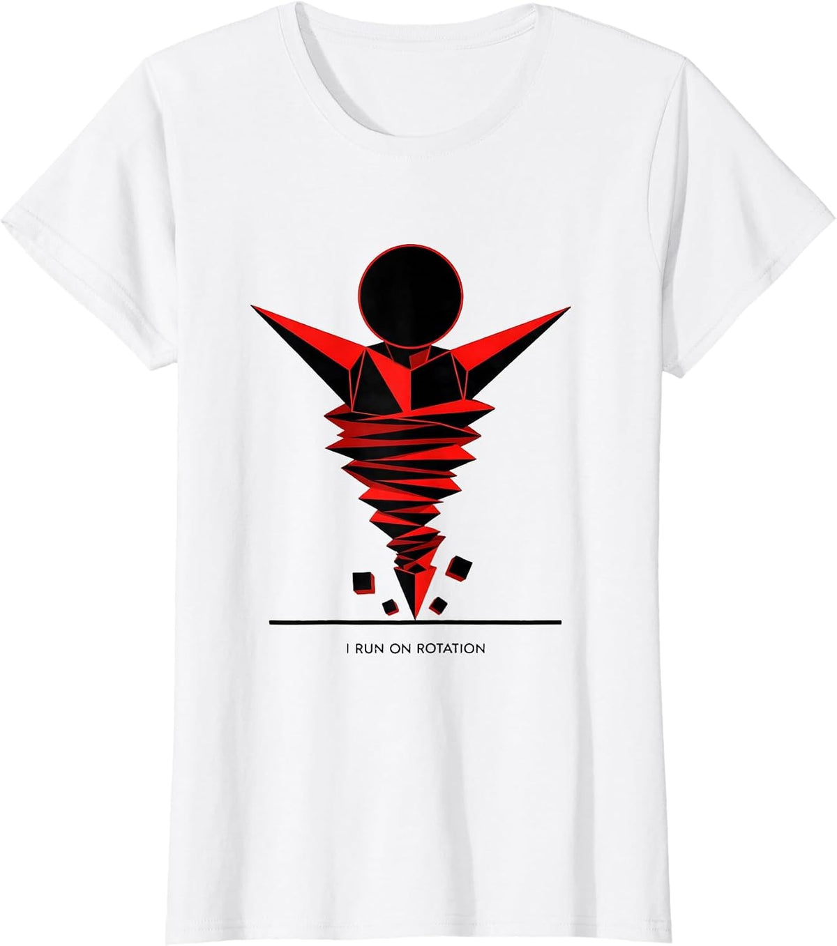 Women's I Run On Rotation Geometric Tornado Storm Chaser Meteorology T-Shirt - White