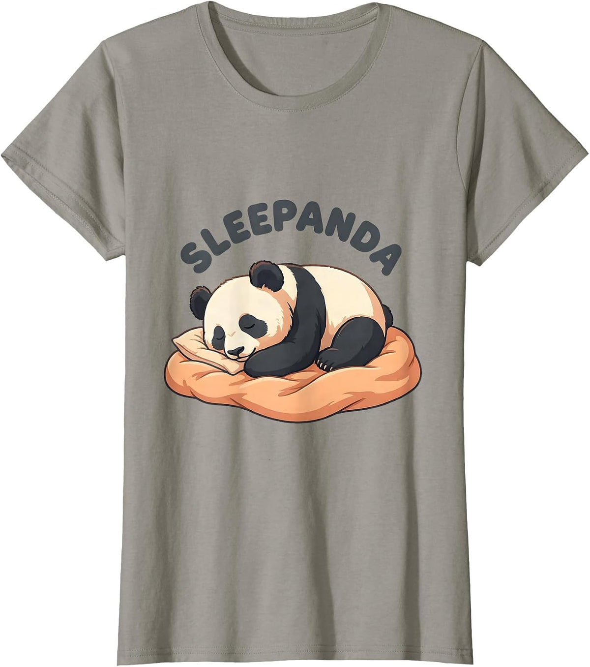 Women's Sleepanda Cute Kawaii Panda Lover Animal Sleepshirt Novelty T-Shirt - Slate Grey