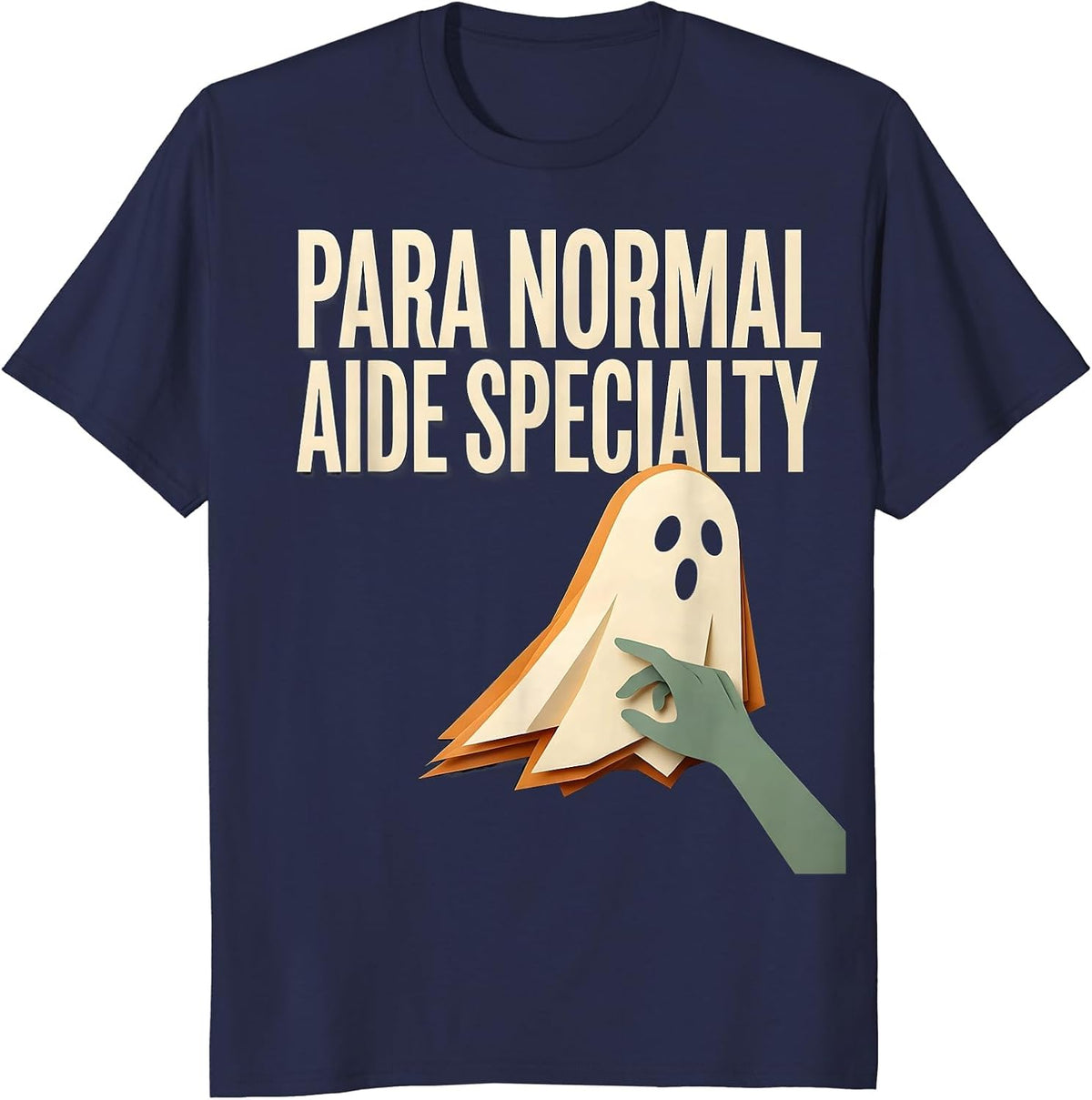 Para Normal Aide Specialty Funny Ghost Paraprofessional T-Shirt - Navy Blue