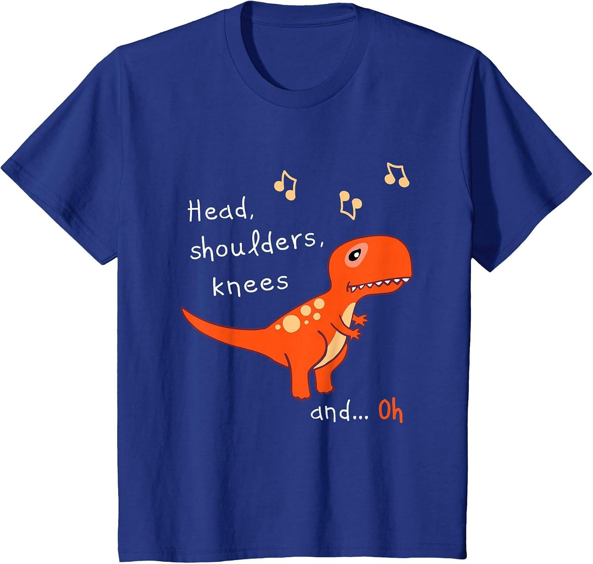 T Rex Dinosaur – Funny Head, Shoulders, Knees & Toes Fail T-Shirt - Royal Blue