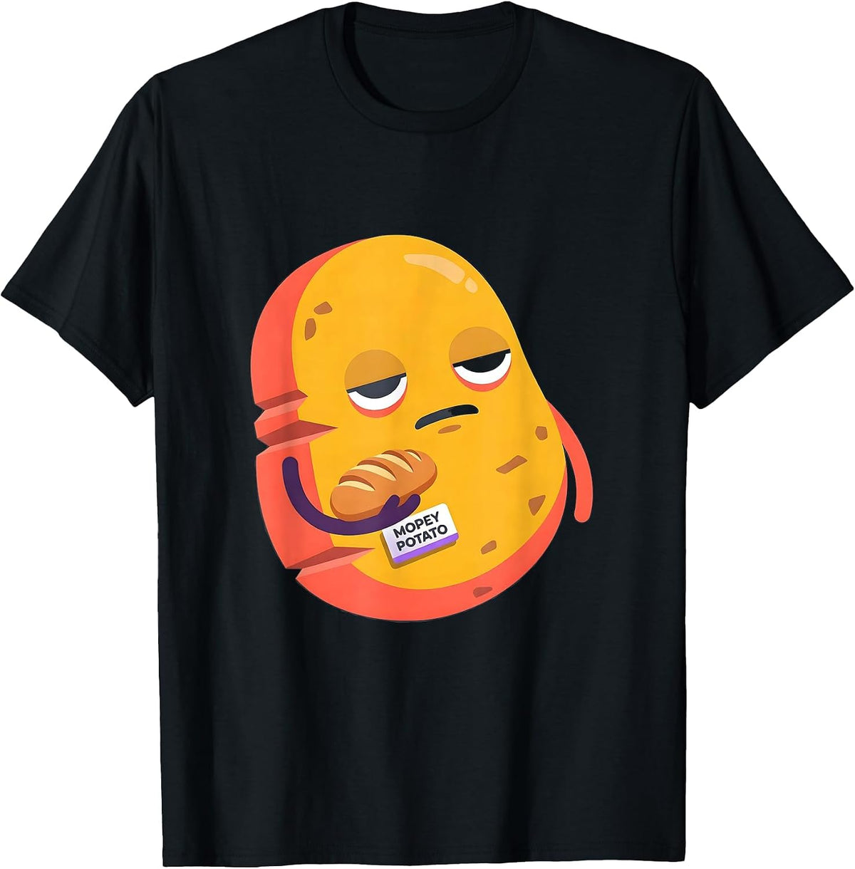 Men's Mopey Potato Funny Couples Thanksgiving Matching T-Shirt - Black