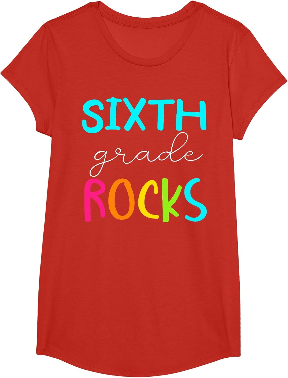 Sixth Grade Rocks Shirt Team 6th Grade Teacher T-Shirt - Girls Red