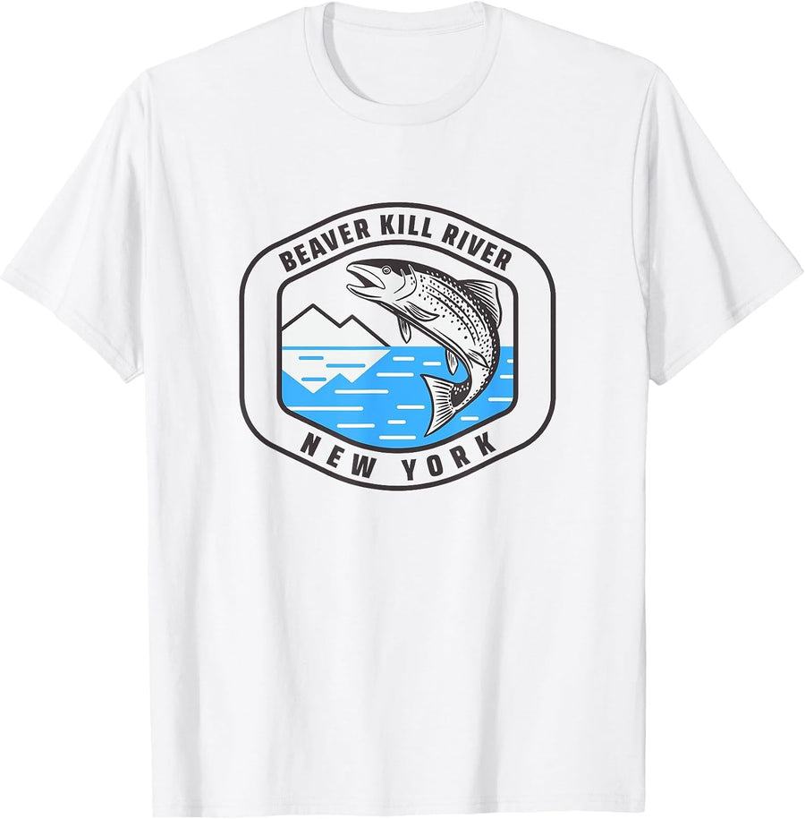 Beaver Kill New York - Fly Fishing Fisherman T-Shirt - White