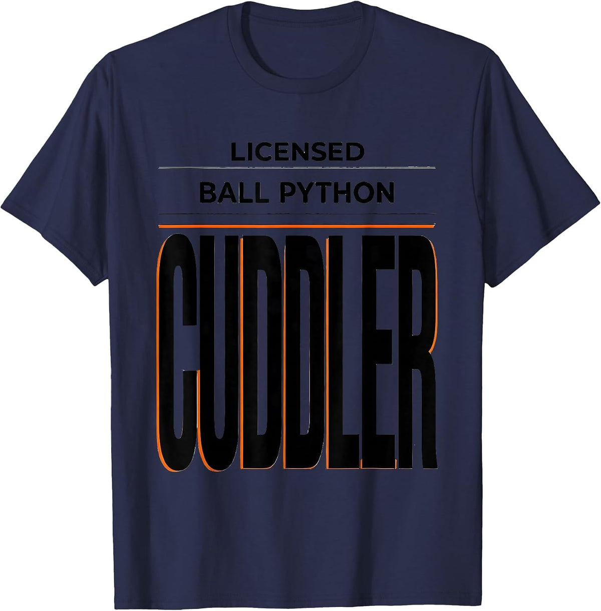 Licensed Ball Python Cuddler Funny Reptile Lover Gift T-Shirt - Navy Blue