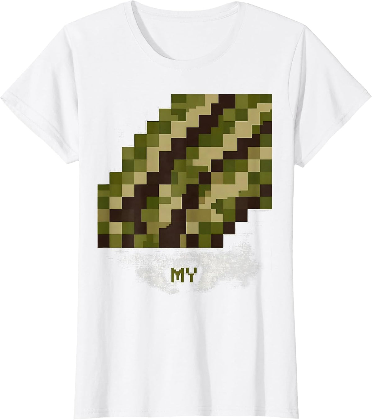 MY Camo Pixel Art Boys Casual Novelty T-Shirt - White