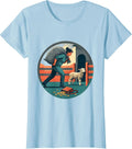 Women's Livestock Show Mom Badge Flat Vector Farm Humor T-Shirt - Baby Blue