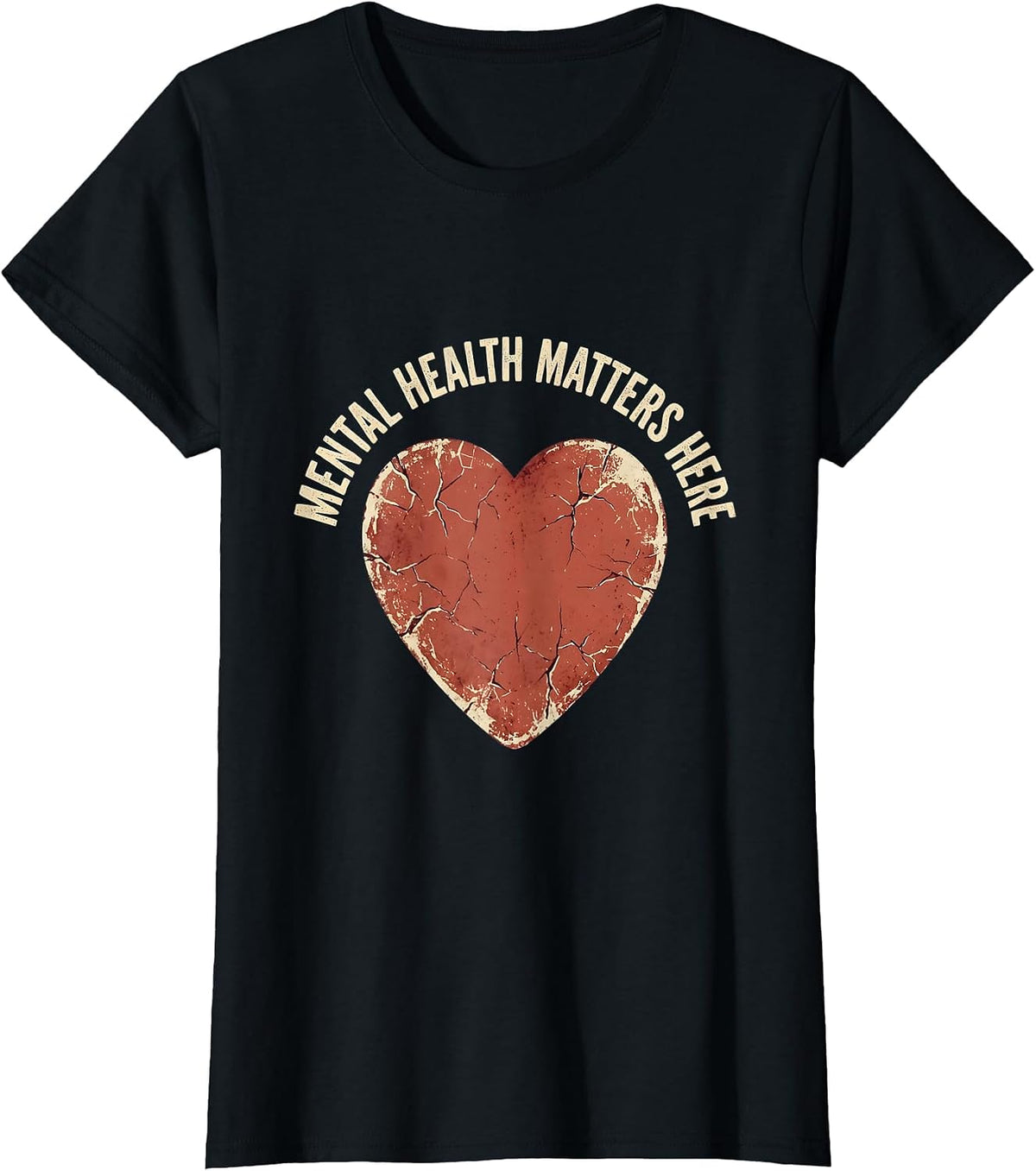 Mental Health Matters Here School Counselor Design T-Shirt - Black