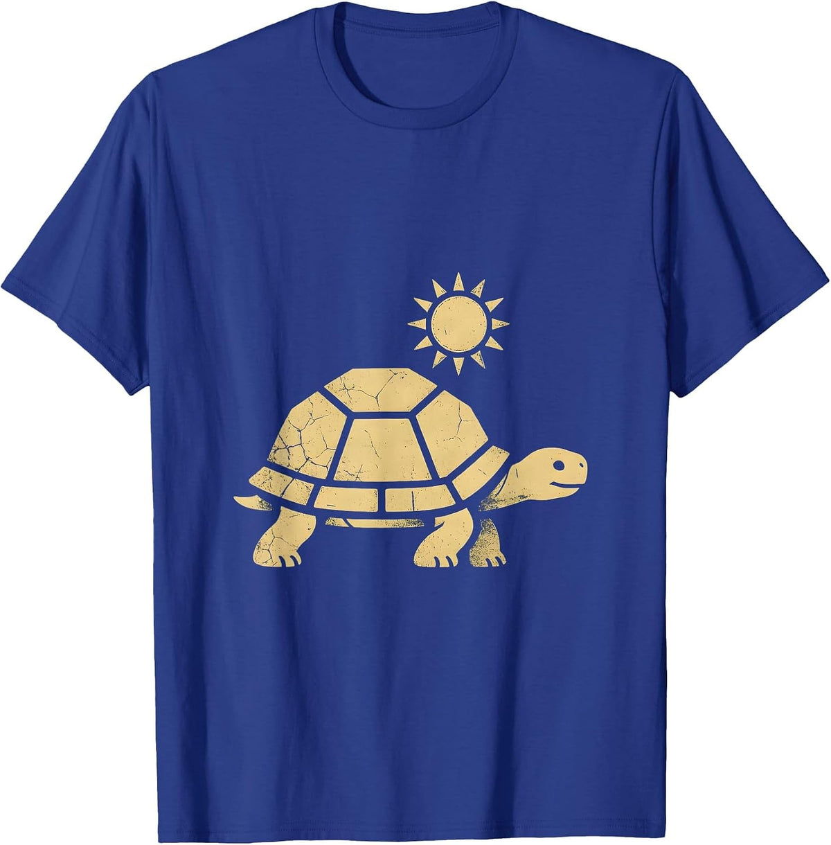 Men's Desert Tortoise Walking Under Hot Sun Western T-Shirt - Royal Blue