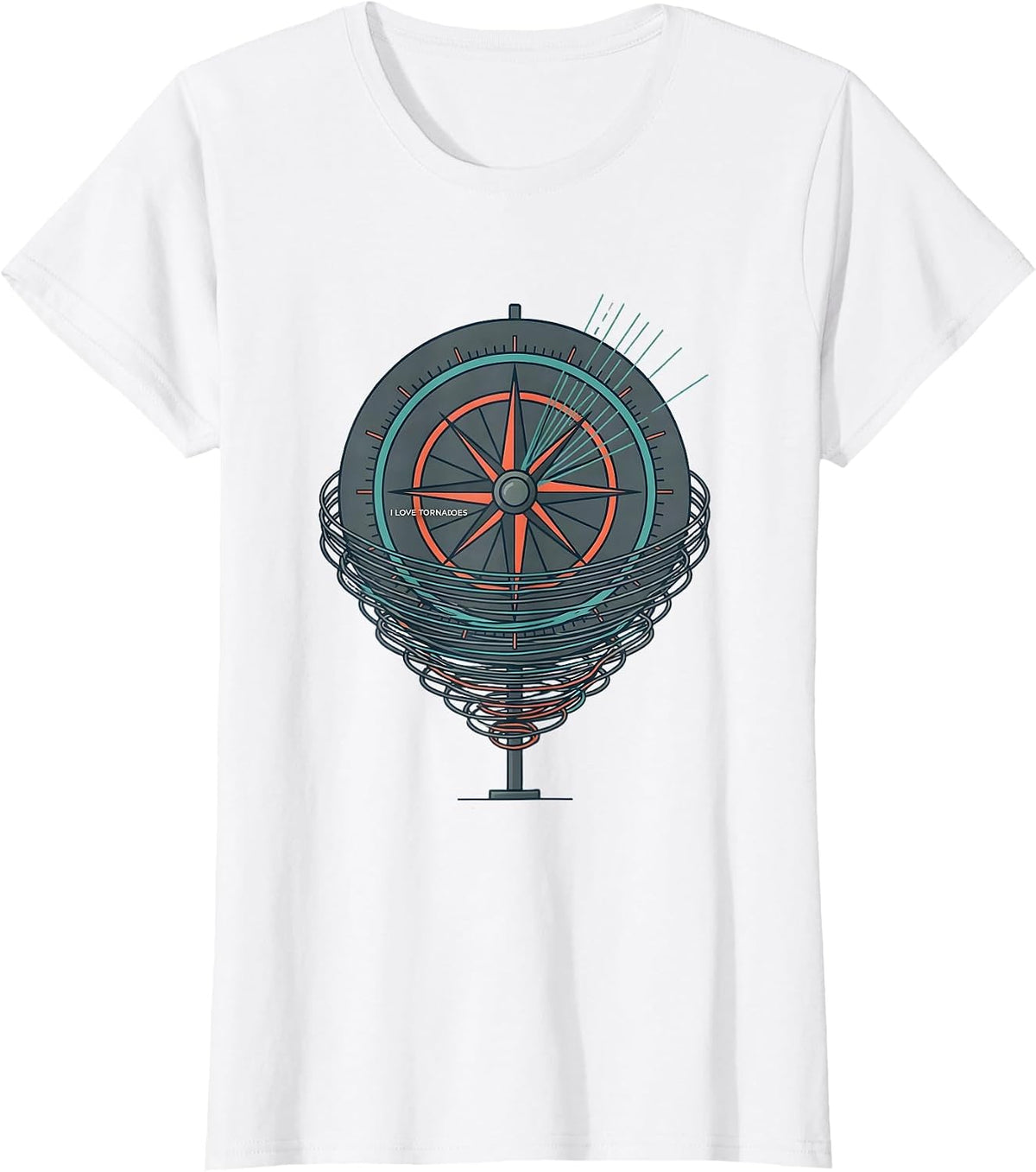 Women's I Love Tornadoes Flat Vector Storm Chaser Meteorology T-Shirt - White