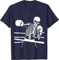 Skeleton Boxer Throwing Punch in the Ring T-Shirt - Navy Blue