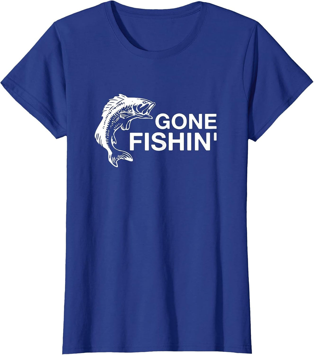 Gone Fishin' Funny Bass Fishing T-Shirt - Royal Blue