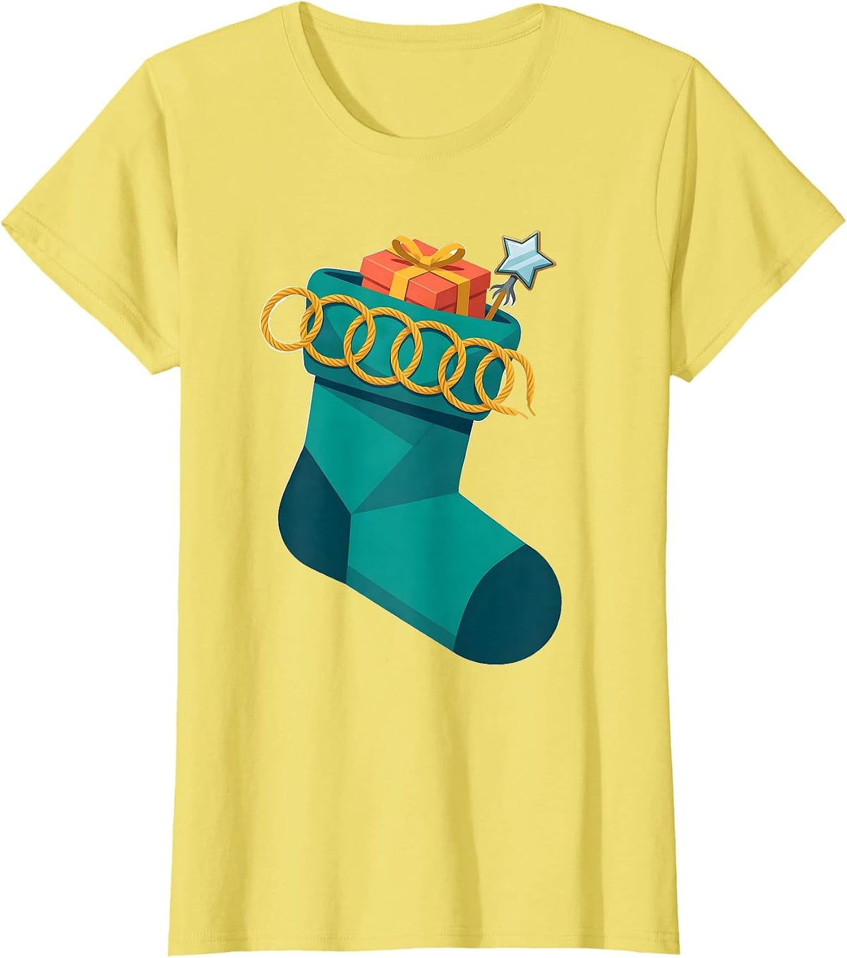 Women's Dental Bib Christmas Stocking Dentist Dental Office Gift T-Shirt - Lemon Yellow
