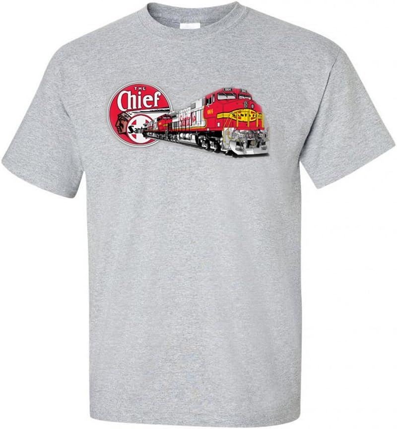 Santa Fe Warbonnet GE C44-9W Mens Railroad T-Shirt Tee Shirt [70] - Kids Grey