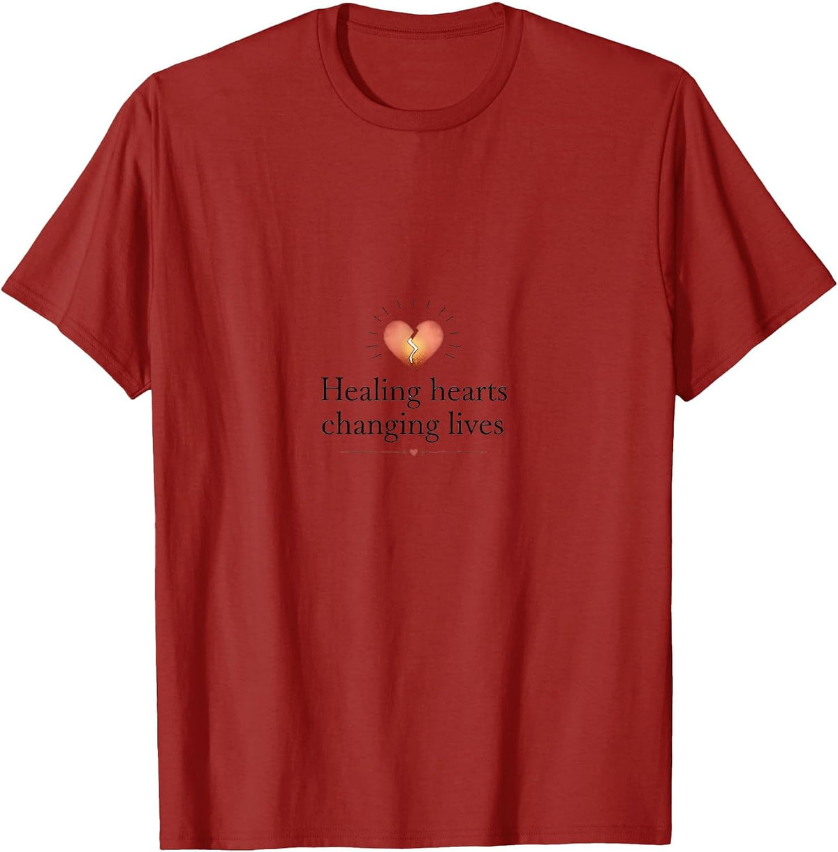 Healing Hearts Changing Lives Counselor Design T-Shirt - Cranberry Red
