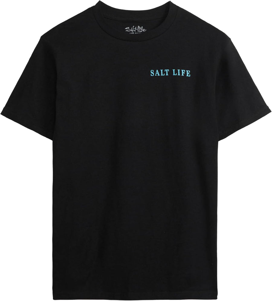 Salt Life Mens Yellowfin Catch Short Sleeve Tee, Black, Small - As Pictured