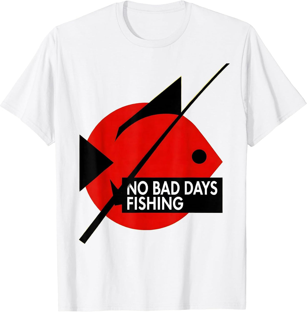 Men's No Bad Days Fishing Graphic Design T-Shirt - White