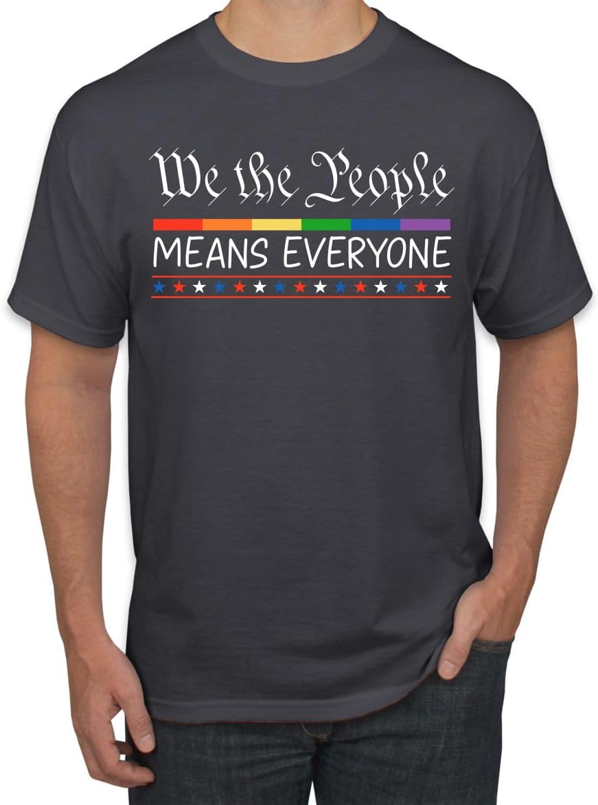 We The People Means Everyone Rainbow Lesbian Gay Bi Trans Pride LGBT Pride Men's T-Shirt - Charcoal
