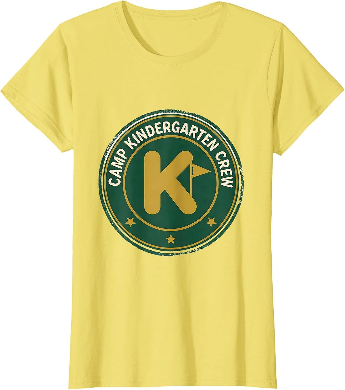 Women's Camp Kindergarten Crew Cute Kindergarten Teacher Back T-Shirt - Lemon Yellow