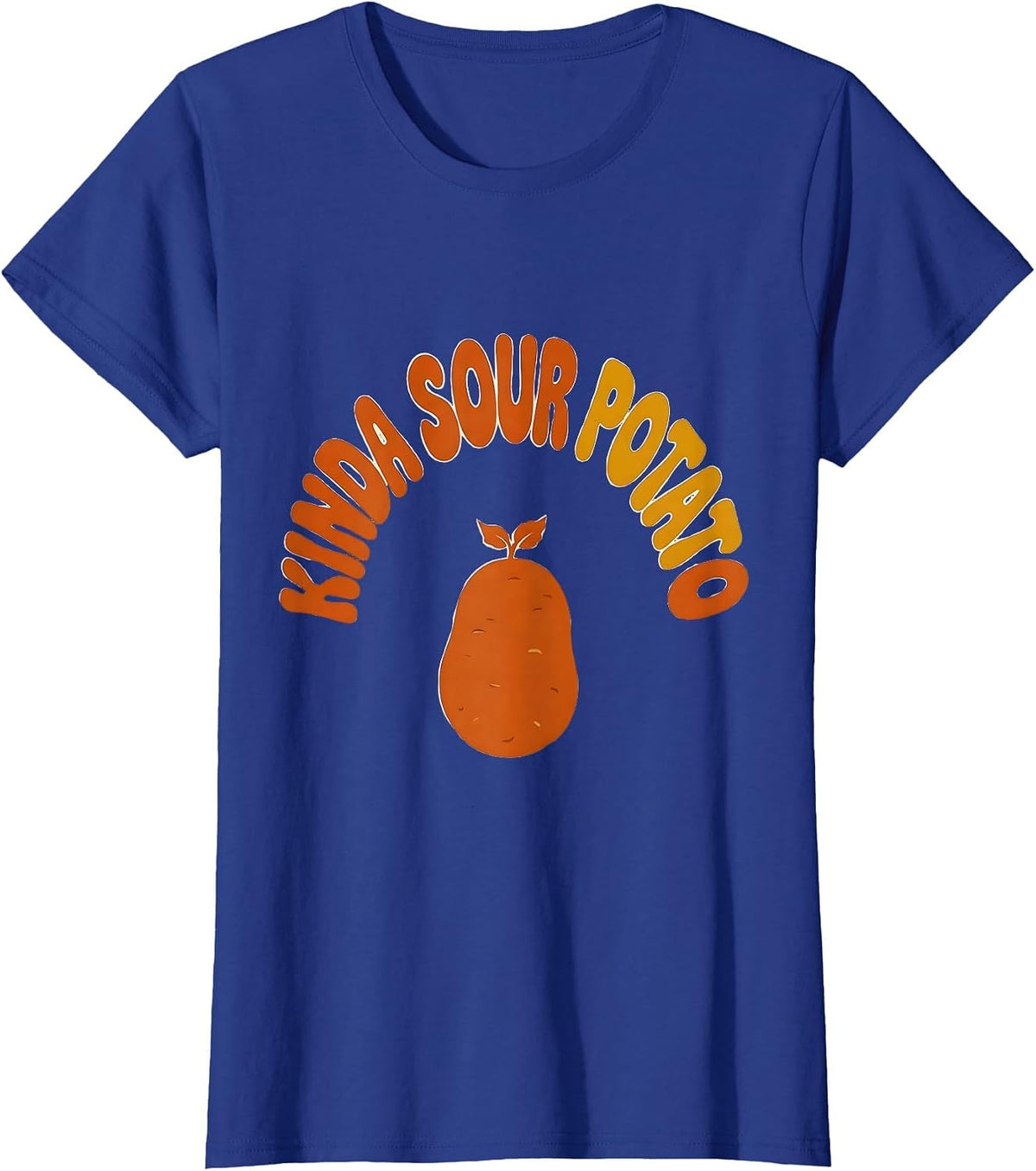 Women's Kinda Sour Potato Retro 70s Funny Couple Thanksgiving T-Shirt - Royal Blue