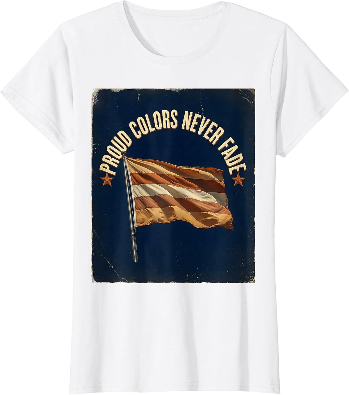 Proud Colors Never Fade Pride Flag Design T-Shirt - White