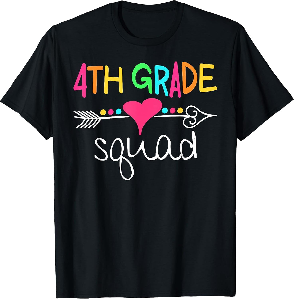 4th Grade Squad Fourth Teacher Student Team Back to School T-Shirt - Black