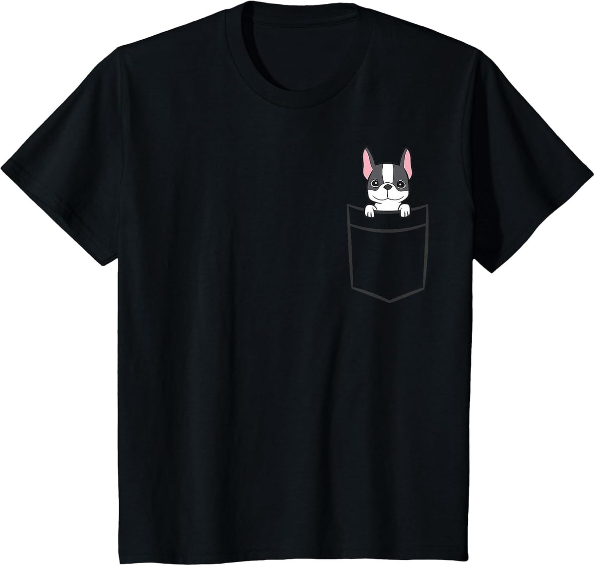 Boston Terrier in The Pocket Cute Boston Terrier Dog T-Shirt - Black