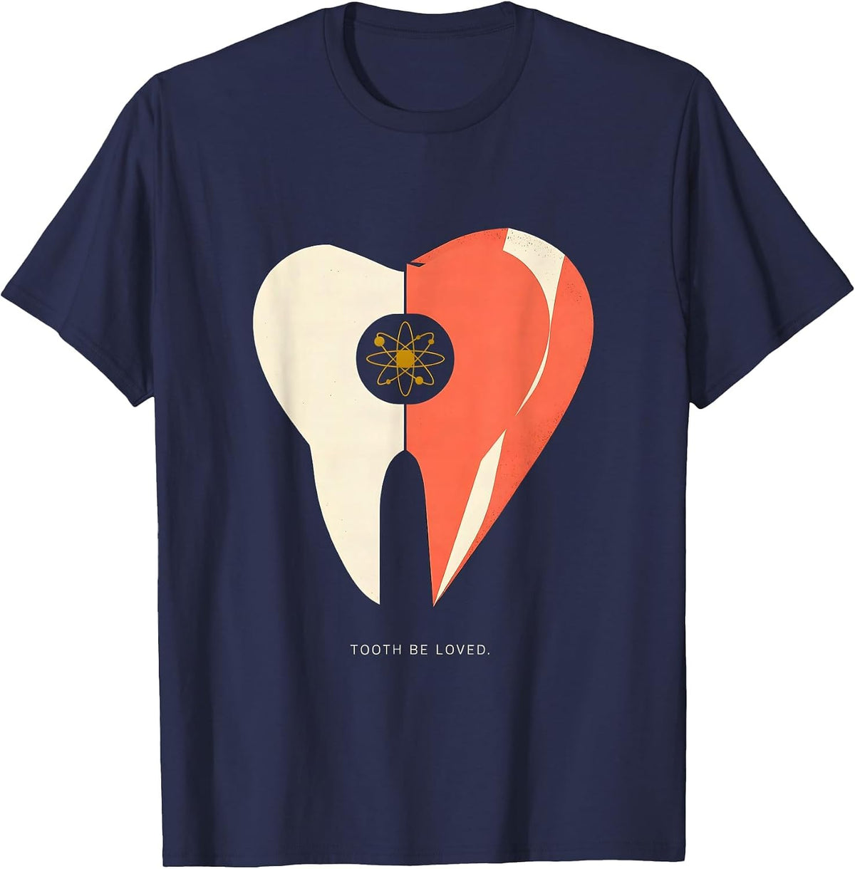 Tooth Be Loved Midcentury Modern Dental Professional T-Shirt - Navy Blue