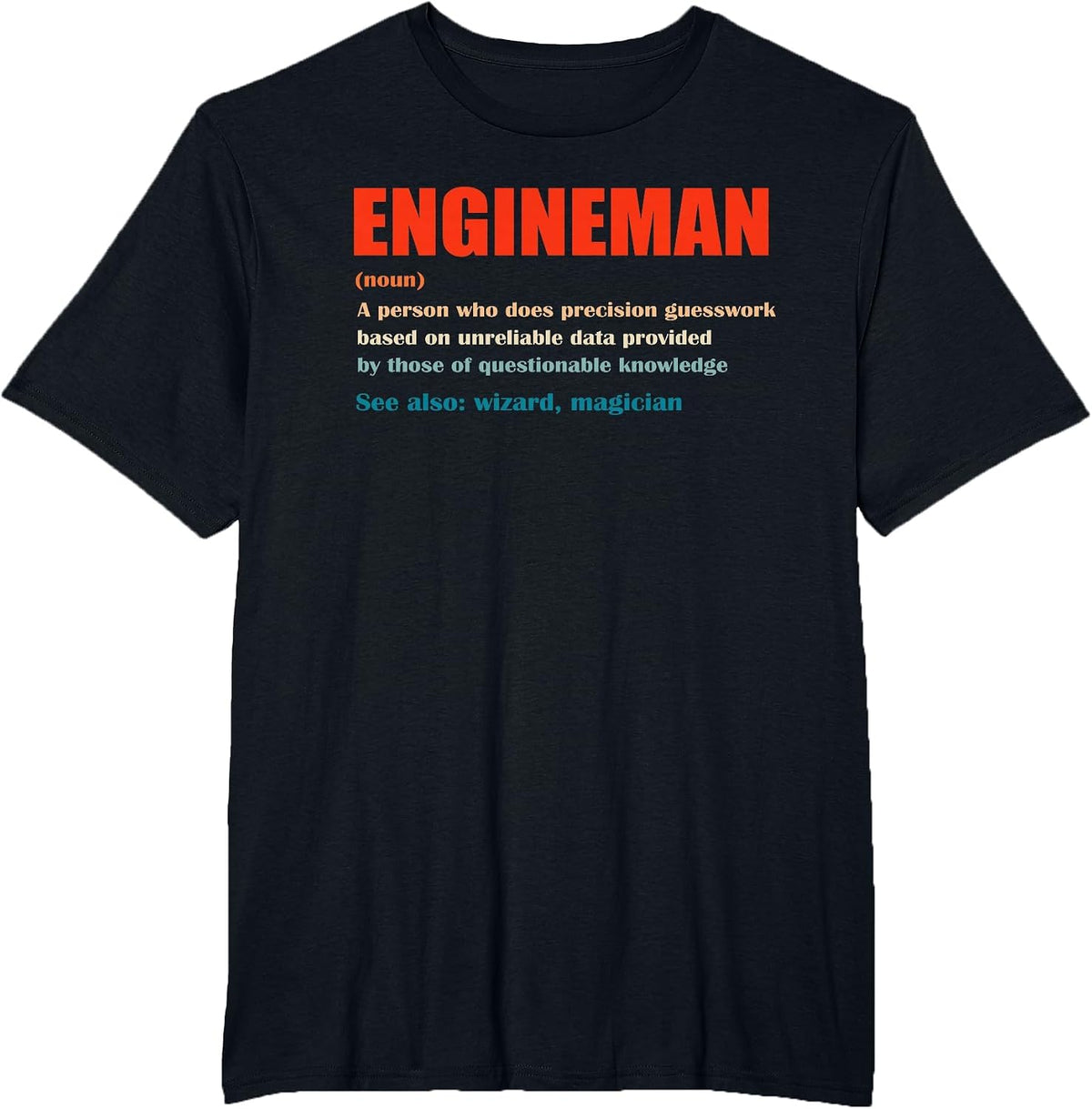 Engineman Vintage Definition Wizard Magician T-Shirt - Black