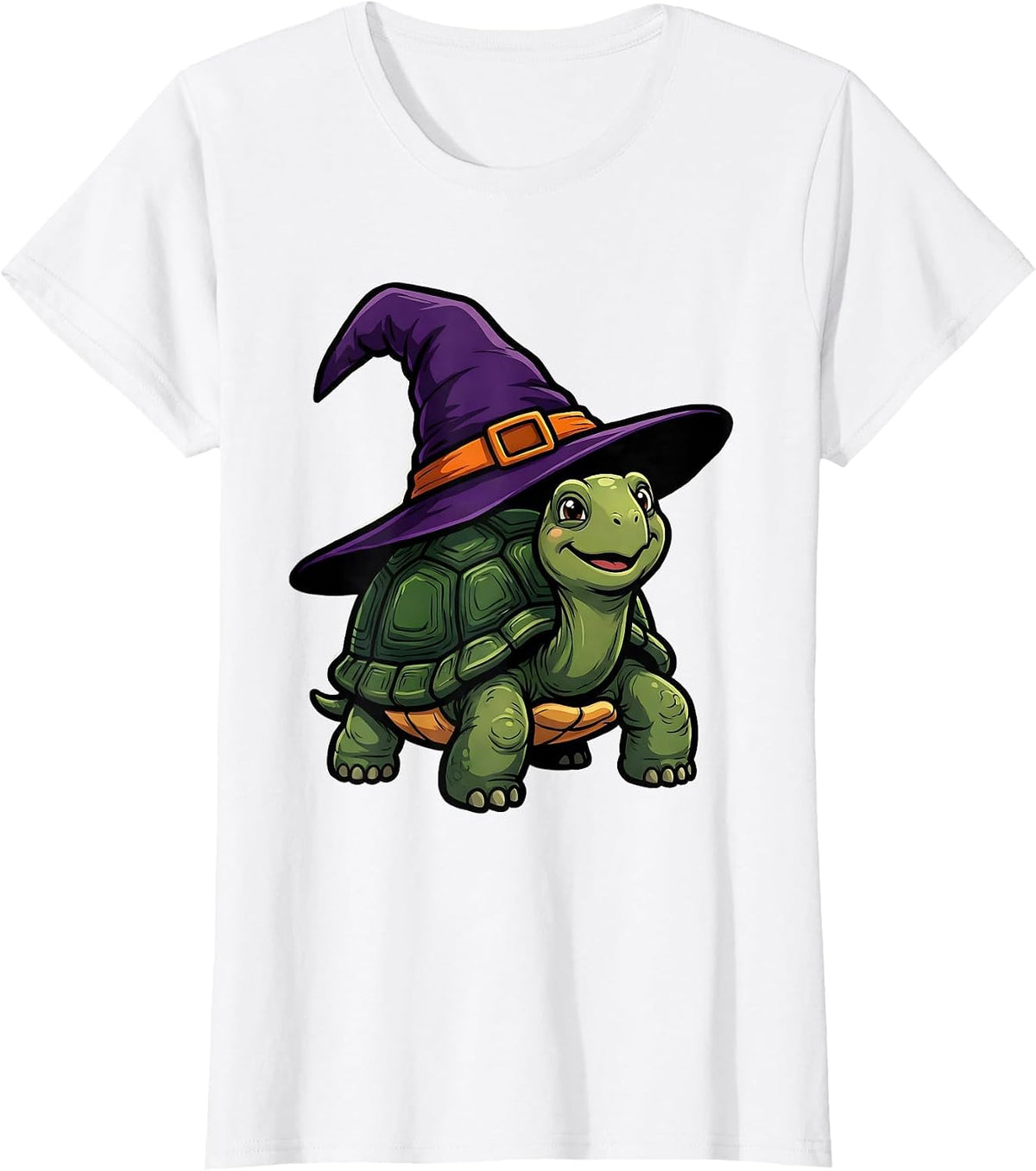 Cheerful Tortoise Cartoon Halloween Costume T-Shirt - White