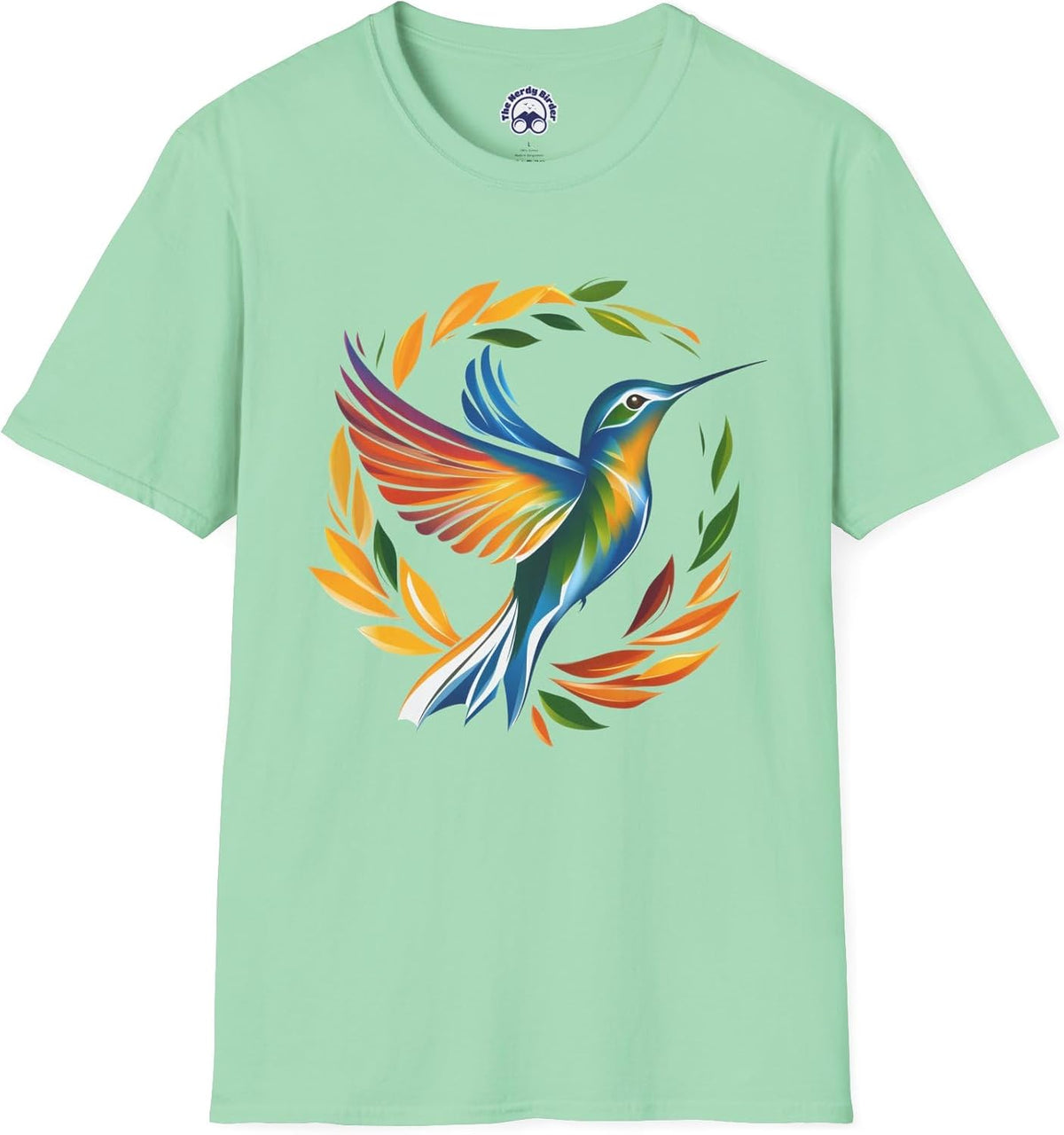 Hummingbird Rainbow Softstyle T-Shirt - Mint Green