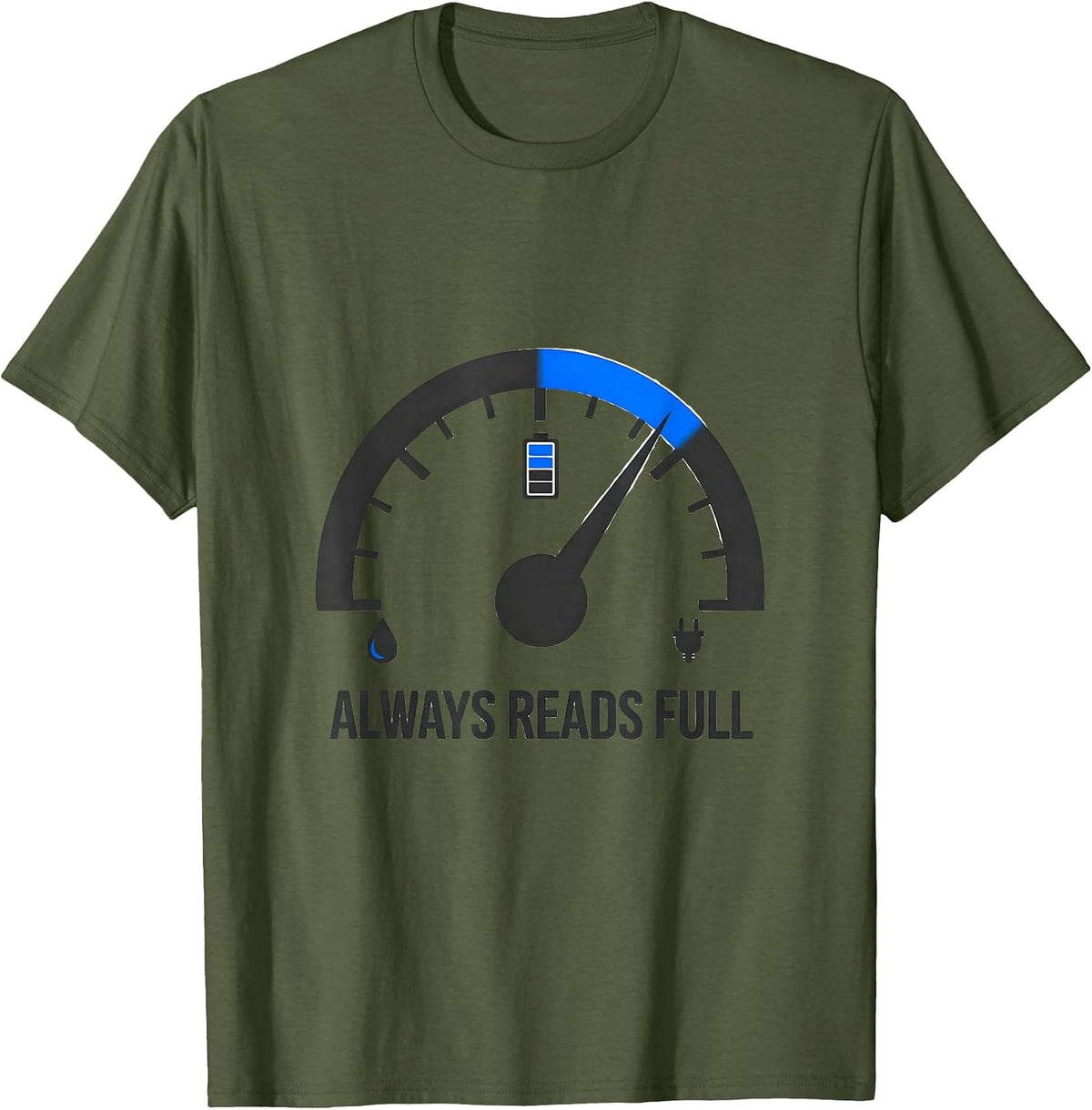 Always Reads Full Funny Car Enthusiast Spare-Time Humor T-Shirt - Olive Green