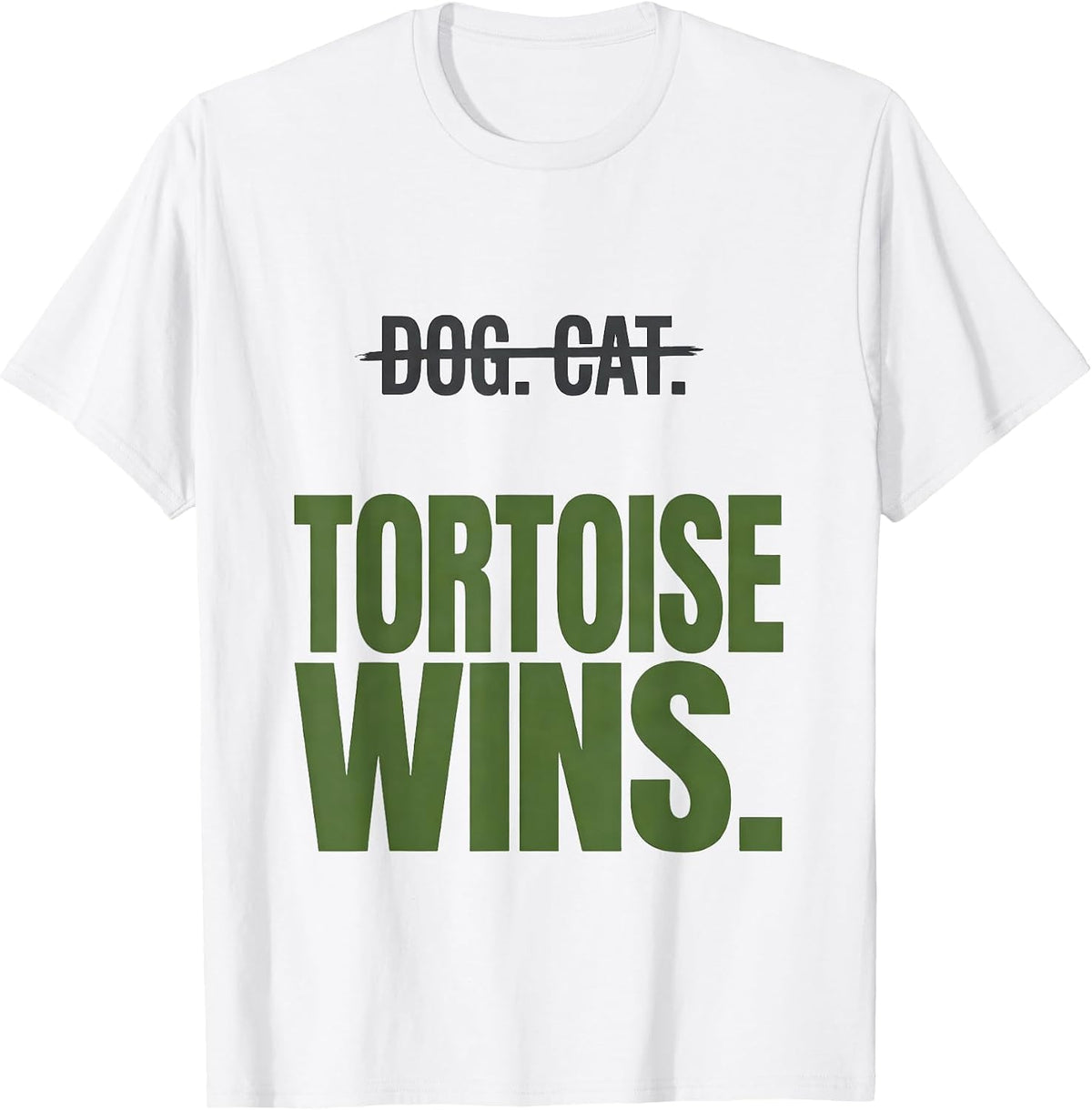 Men's Dog Cat Tortoise Wins Funny Turtle Lover Gift T-Shirt - White