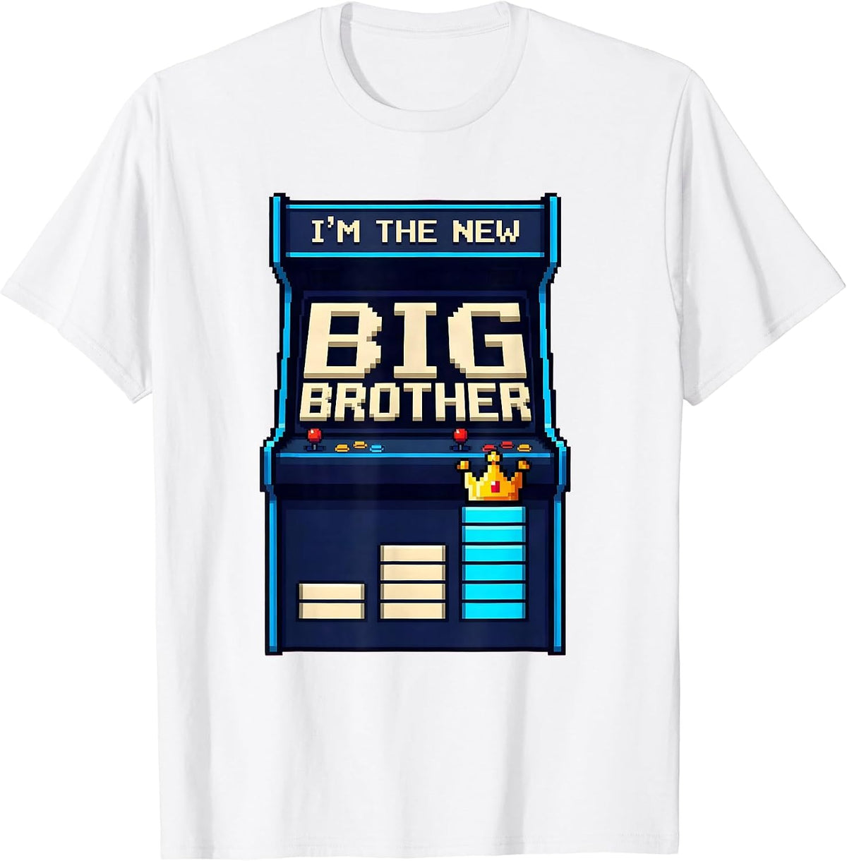 Men's I'm The New Big Brother Pixel Art Big Brother Announcement T-Shirt - White