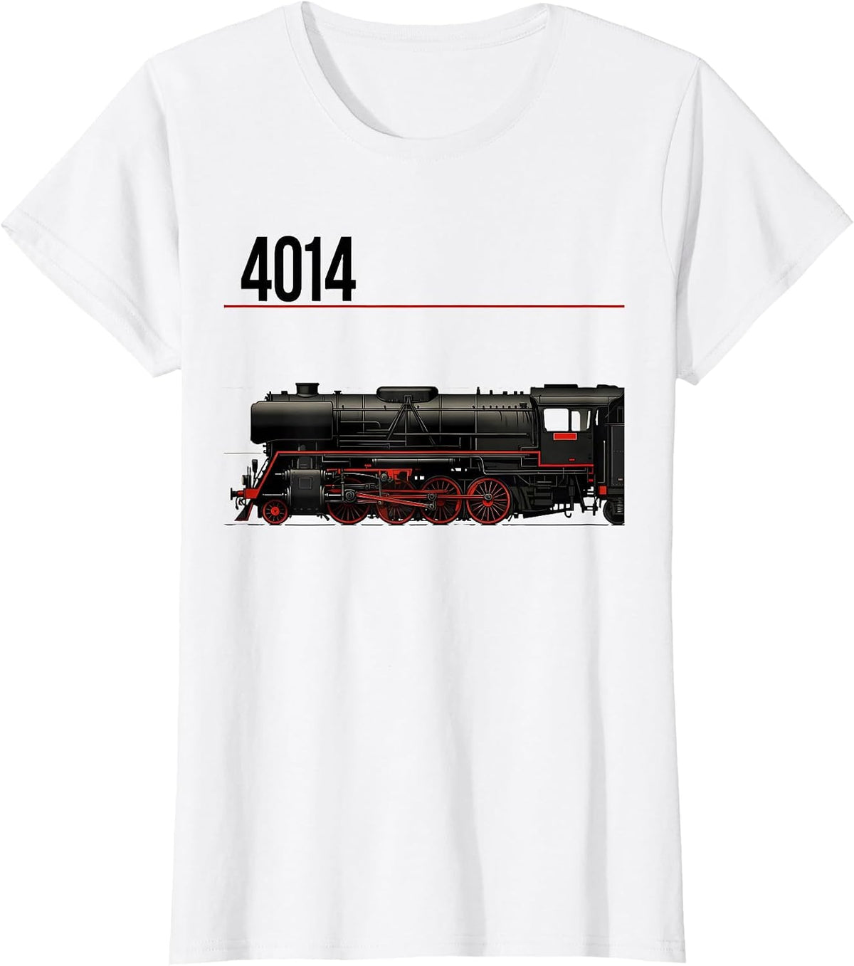Women's 4014 Vintage Steam Locomotive Railroad Enthusiast Hobby Wear T-Shirt - White
