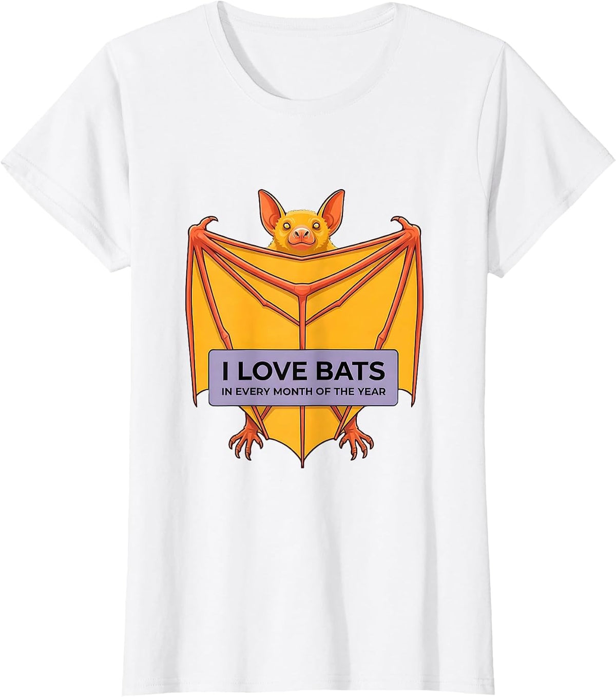 I Love Bats In Every Month Of The Year Vintage Bat Lover T-Shirt - White