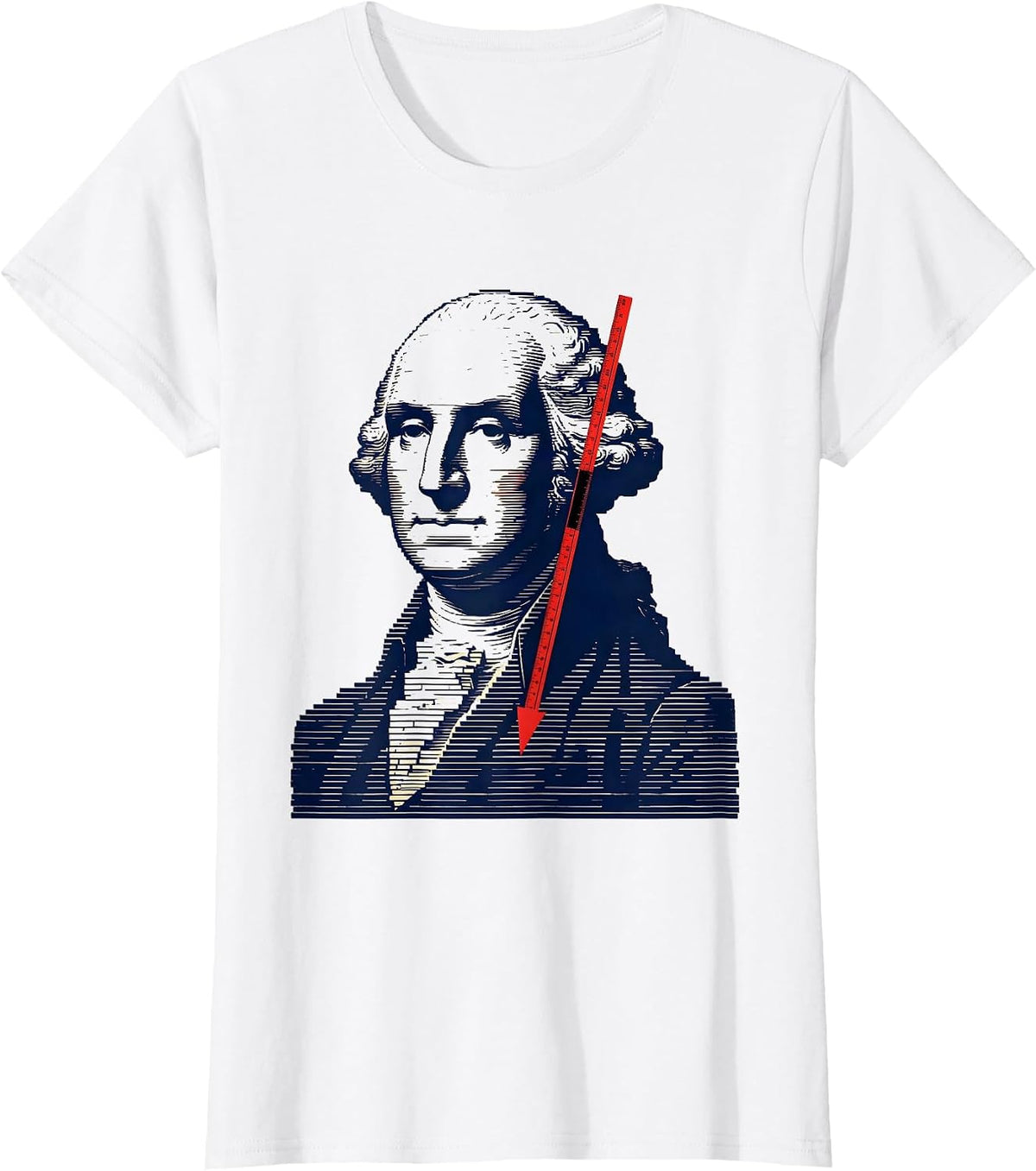 Women's George Washington Bust Patriotic Political Humor T-Shirt - White