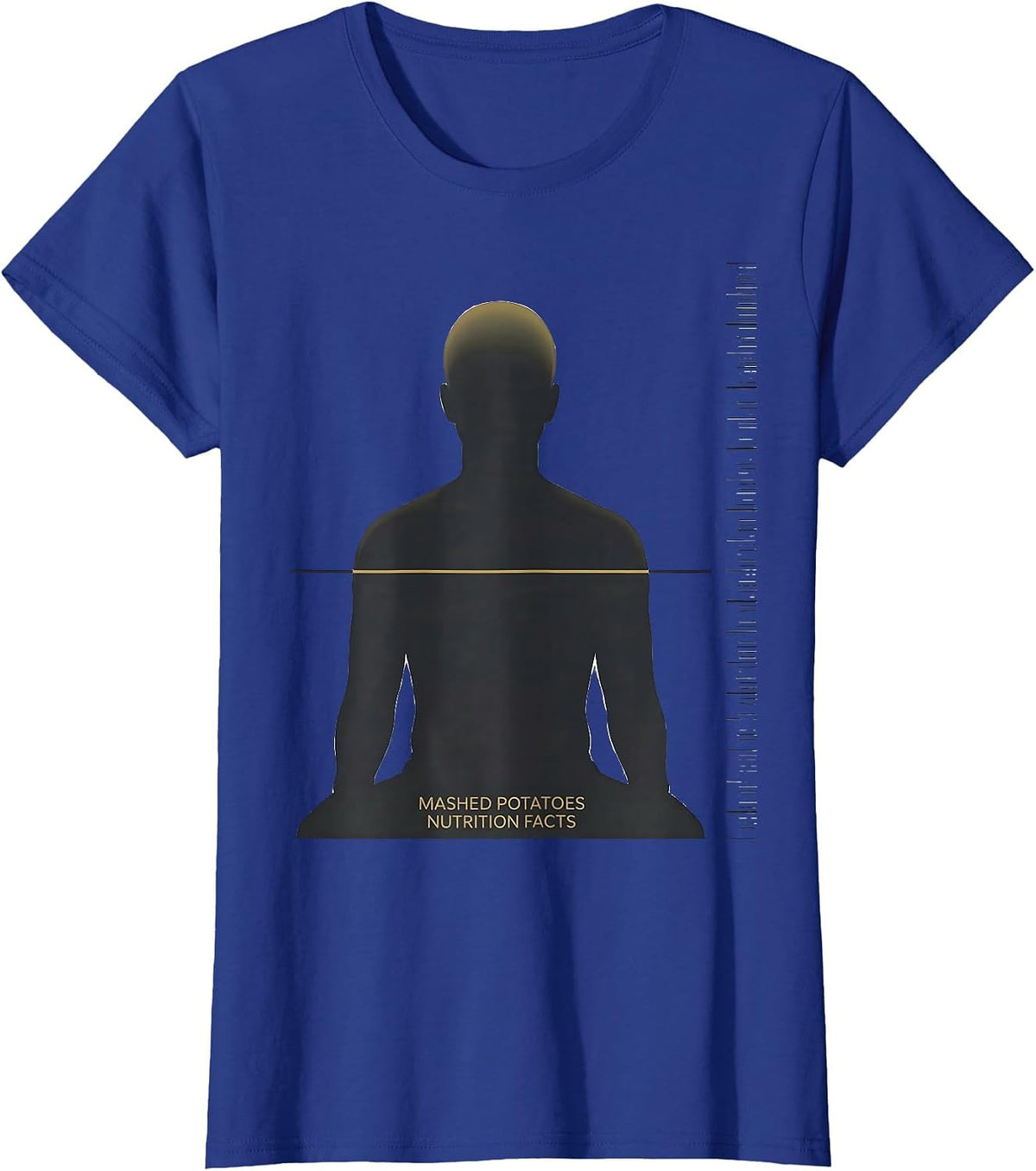 Women's Mashed Potatoes Nutrition Facts Funny Thanksgiving Costume T-Shirt - Royal Blue
