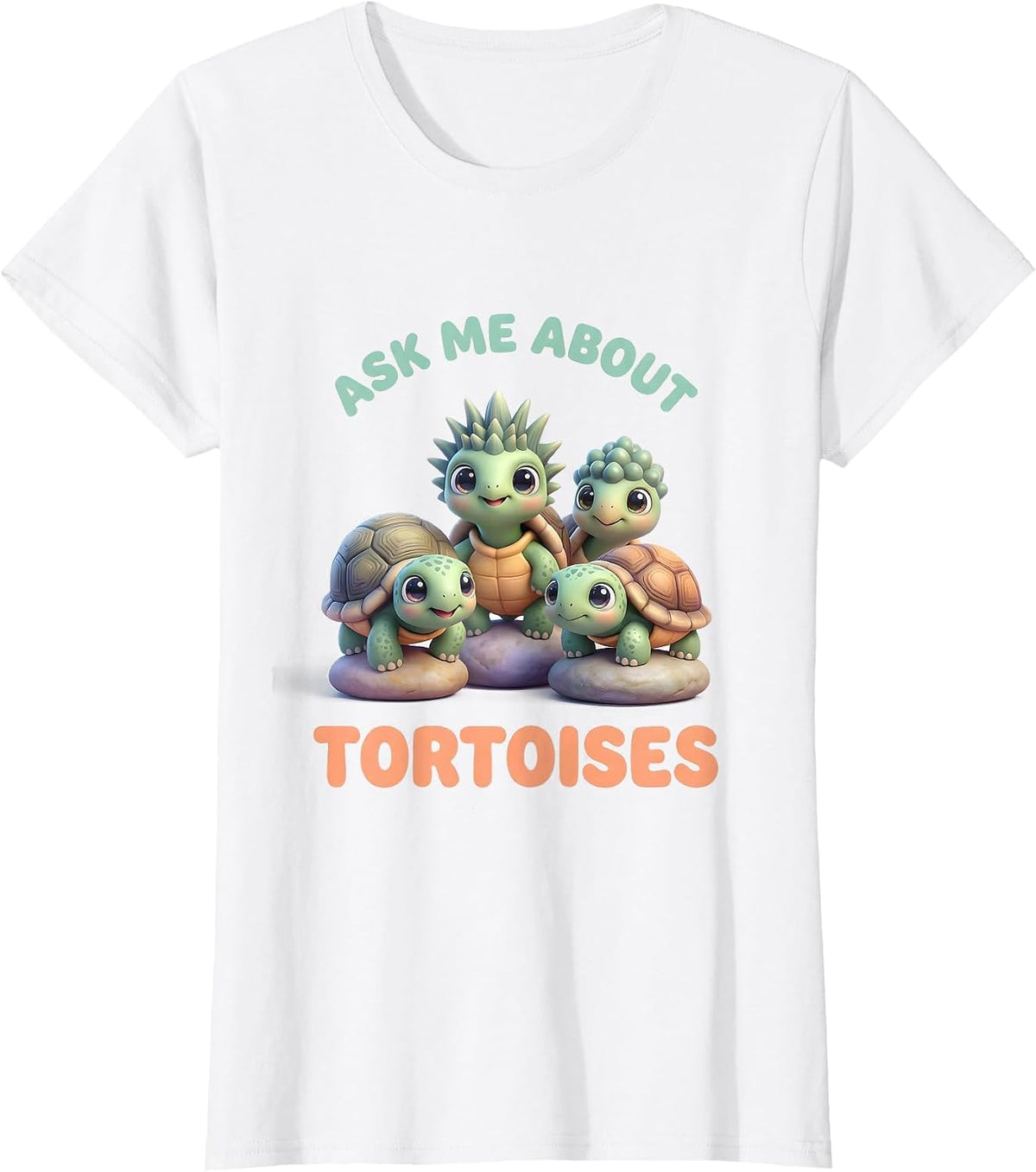 Women's Ask Me About Tortoises Cute Kawaii Reptile Lover Gift T-Shirt - White