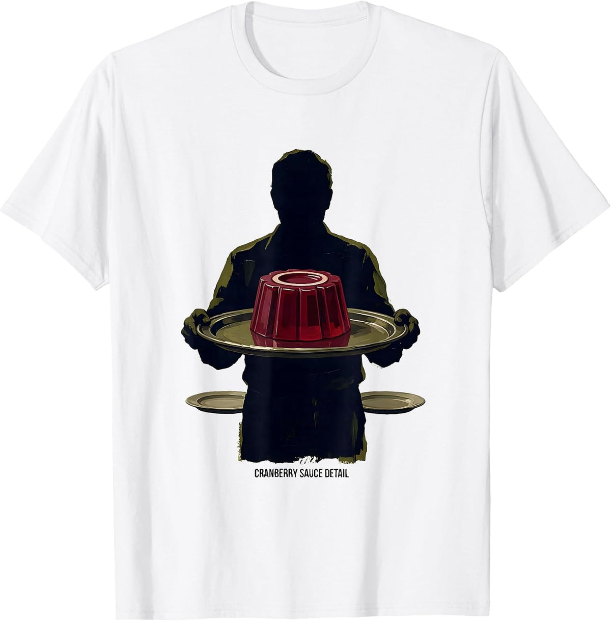 Men's Cranberry Sauce Detail Funny Thanksgiving Food Humor T-Shirt - White