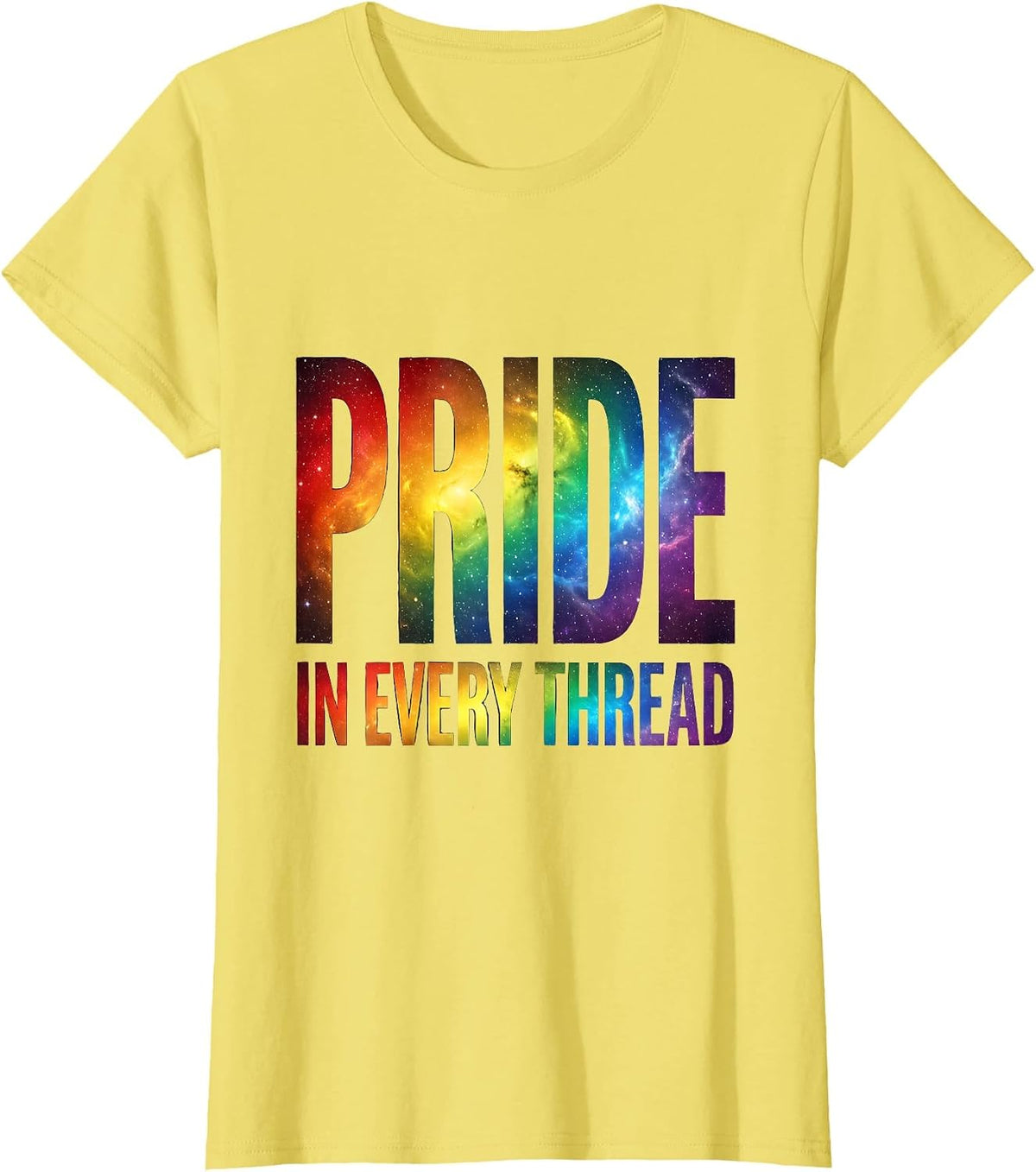 Pride In Every Thread LGBTQ Pride Flag Design T-Shirt - Lemon Yellow