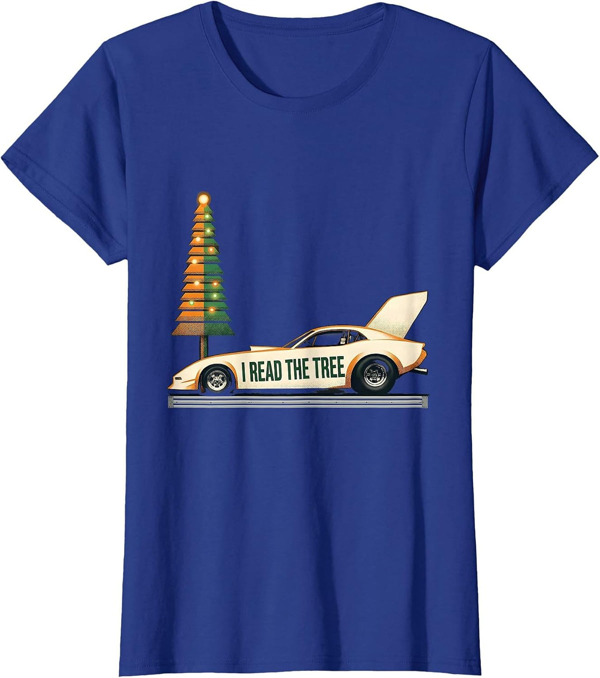 Women's I Read The Tree Patriotic Drag Racing RC Car Enthusiast T-Shirt - Royal Blue