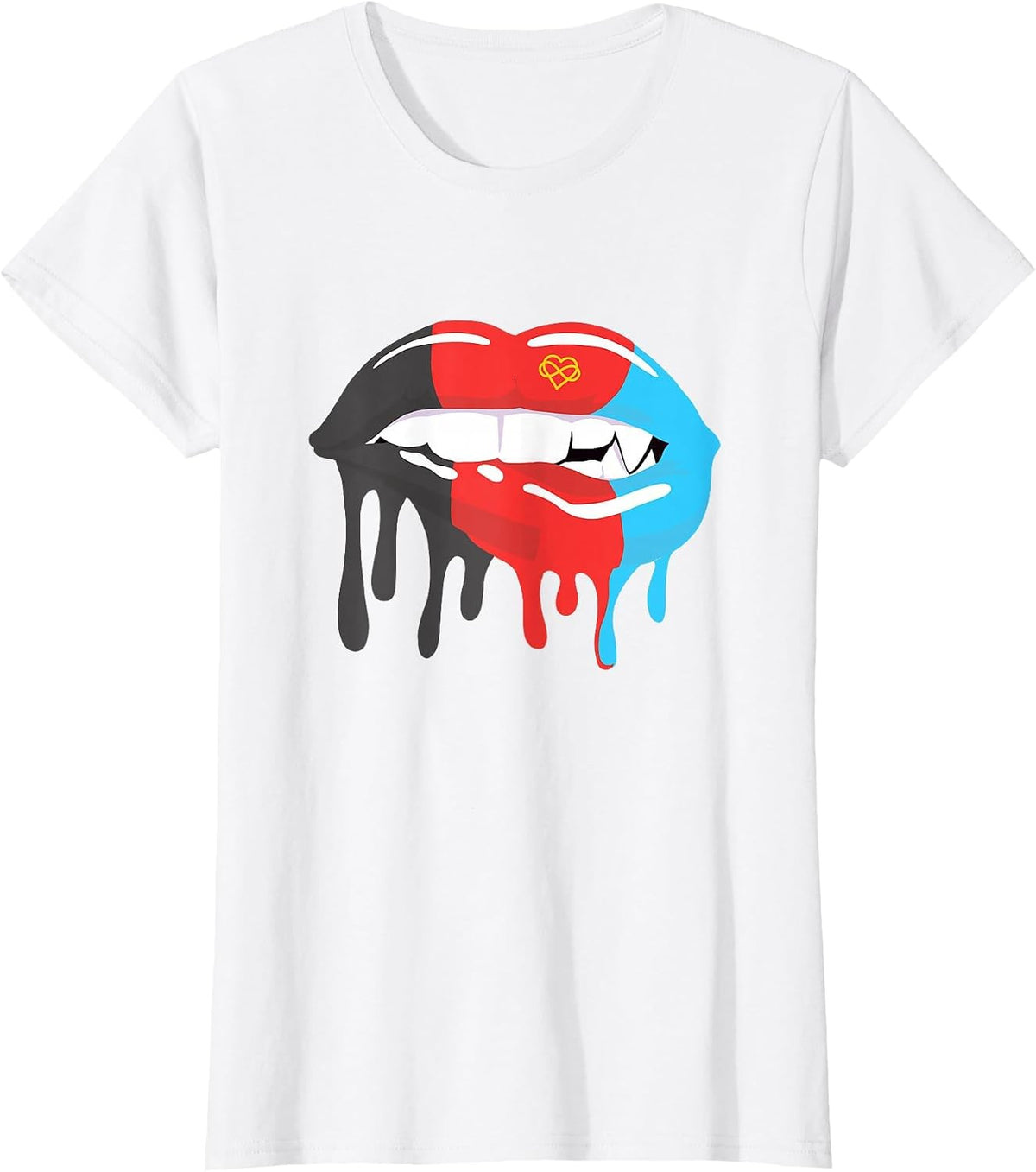 Polyamory Flag Mouth Poly Pride LGBTQ Lips T-Shirt - White