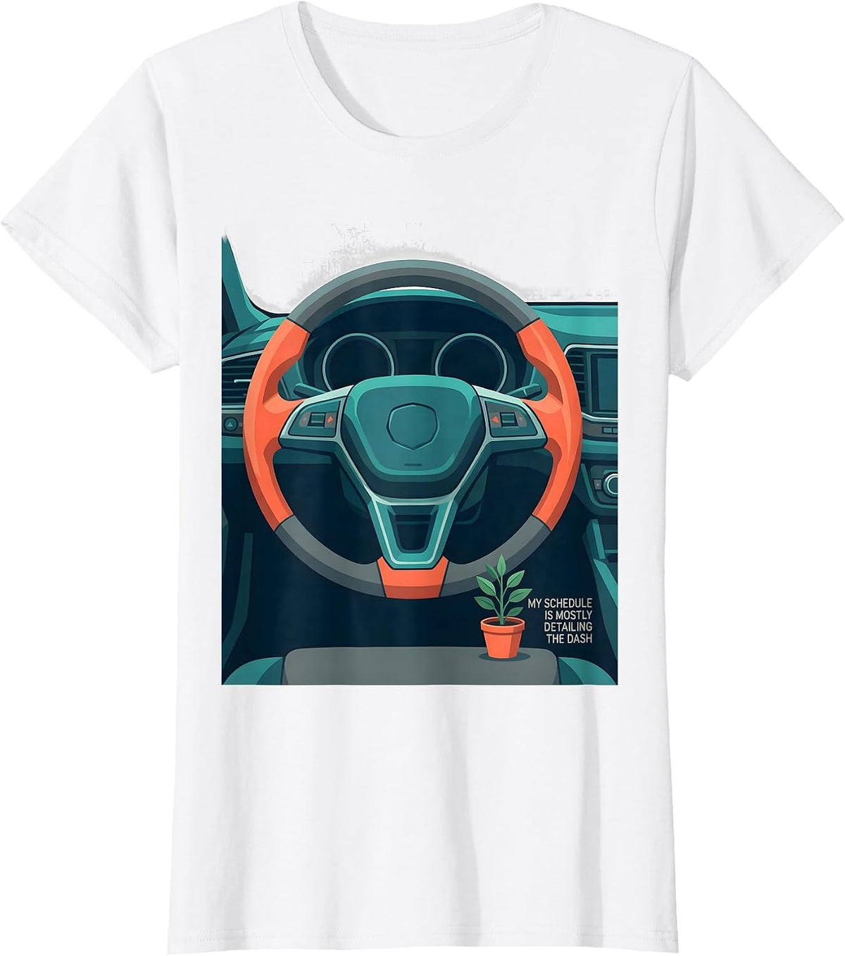 My Schedule Is Mostly Detailing The Dash Car Enthusiast T-Shirt - White